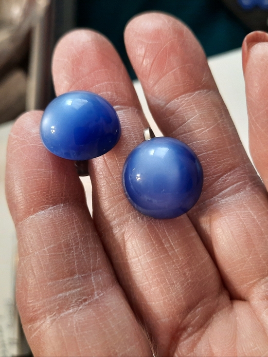 Classic Blue Round Cabochon Ring - Women Jewelry Vintage - Picture 11 of 12